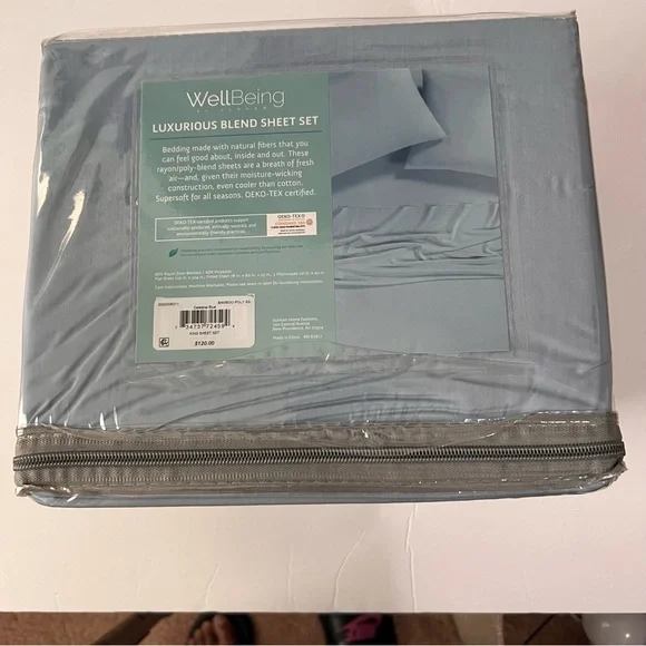 4 Pieces Sheet Set, King Size Flat Sheet, Fitted Sheet, 2 Pillow Cases, New - Picture 2 of 4